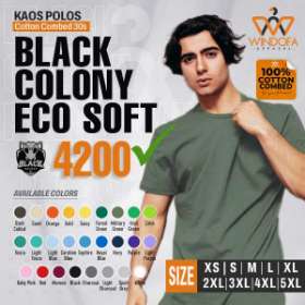 Kaos Polos Cotton Combed 30s Black Colony Ecosoft 4200