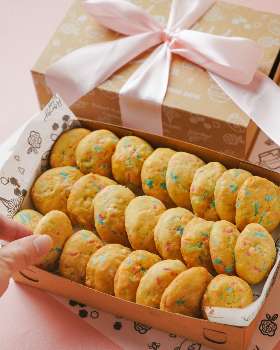 24 Pcs Vanilla Rainbow Small Cookies in a box - HoneyBear Cookies & bakery Jakarta