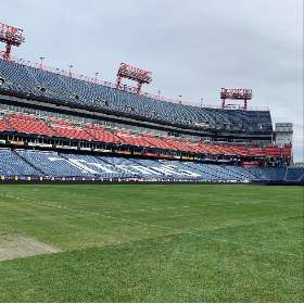 Nissan Stadium mowing with our service  | Turf Tech