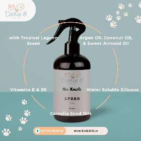 Transform your pup's grooming routine with our No Knots Spray!  - by Dexie & Loki