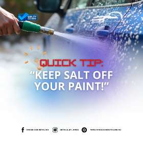 Rinse your car with fresh water after a beach trip to remove salt and sand buildup