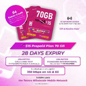 67% OFF! Telsim $15.00 Prepaid Plan 70 GB