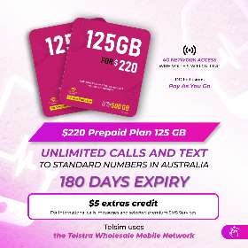Telsim $220 Prepaid Plan 125 GB