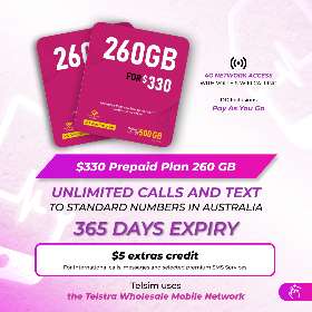Telsim $330 Prepaid Plan 260 GB