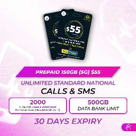 TeleChoice PREPAID 150GB (5G) $55