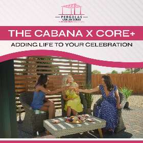 Make your wedding or graduation party unforgettable with the Cabana X Core+!┃Pergolas San Antonio