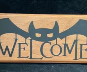 Halloween Welcome Bat Sign
