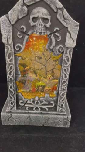 Halloween Tombstone with Witch, Lights, Snow and Spooky Sound