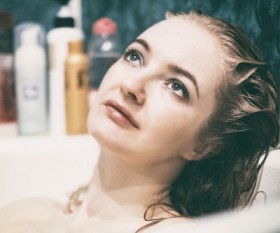 Relaxing While Taking a Bath