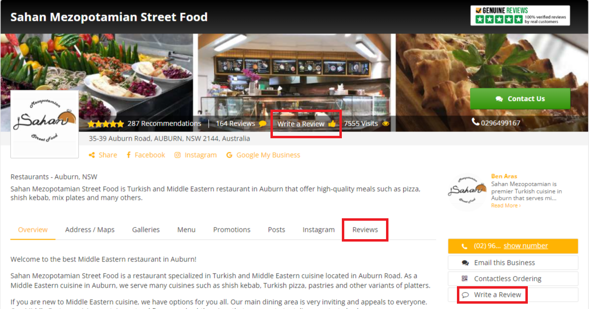 How to write review on Top4 local page